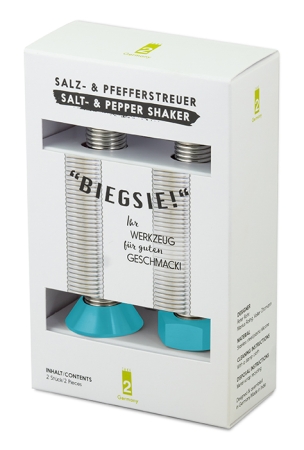"Biegsie!" Salz- & Pfefferstreuer 2er Set Color, Silikonkappen petrol